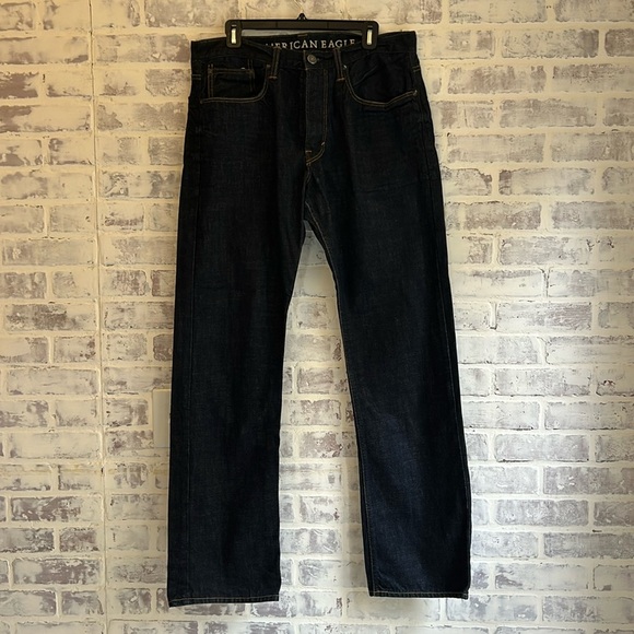 American Eagle Outfitters Other - American Eagle Men’s Relaxed Fit Straight Jeans Dark Wash Denim Size 34 x 34
